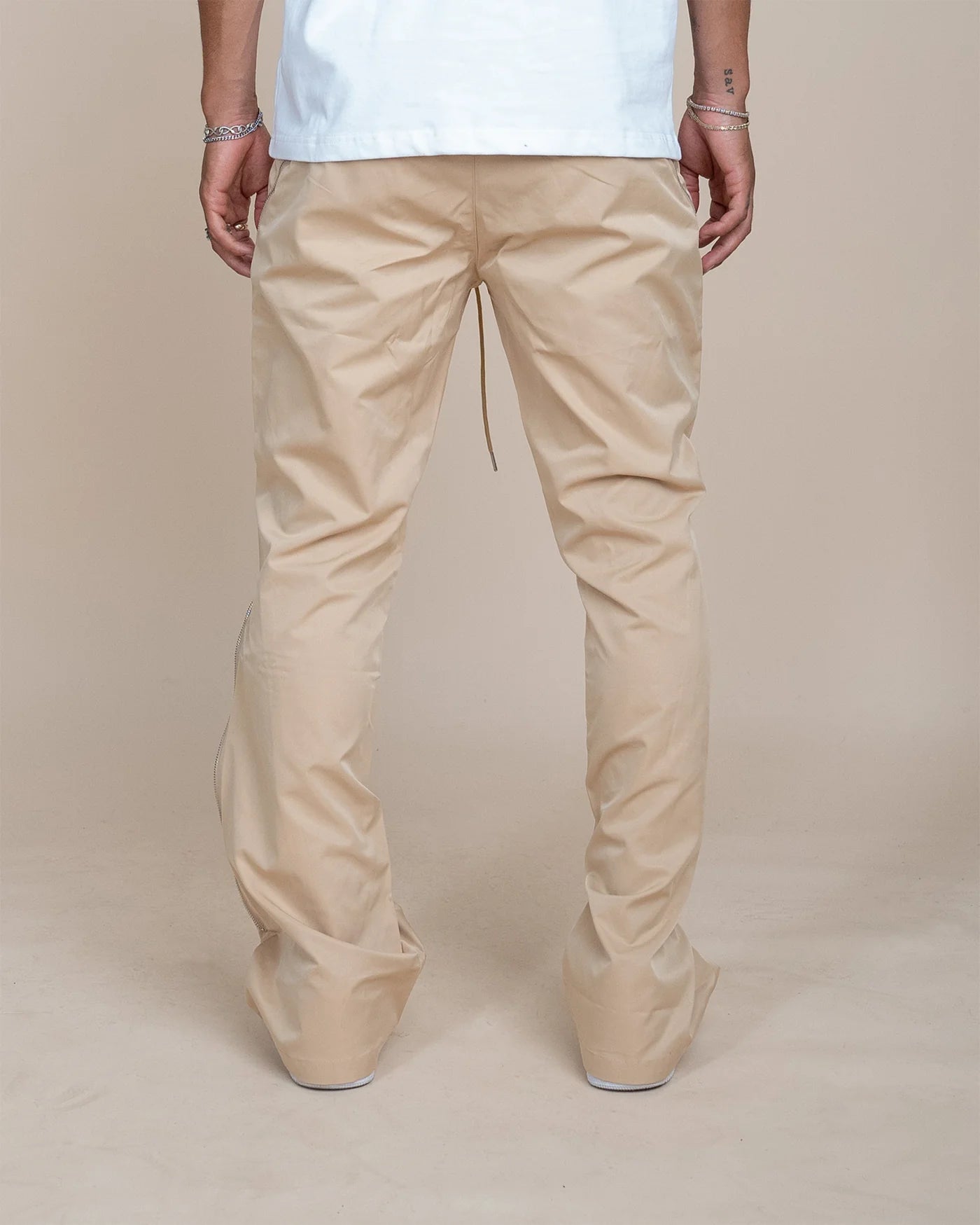 Nylon Zip Flared Pant
