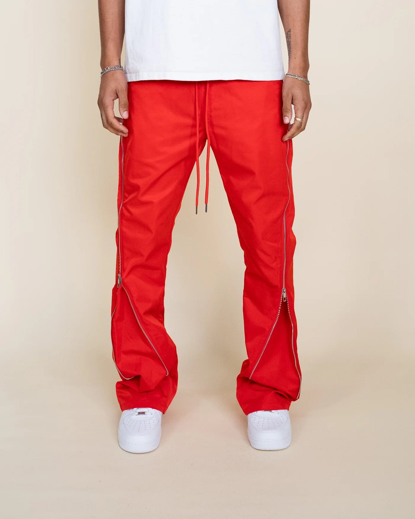 Nylon Zip Flared Pant