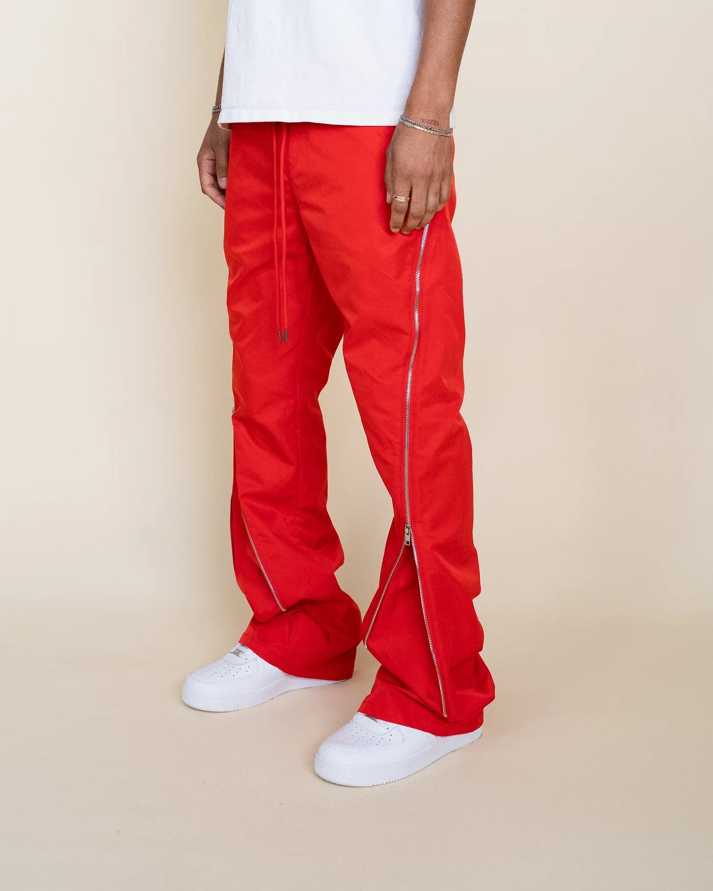 Nylon Zip Flared Pant