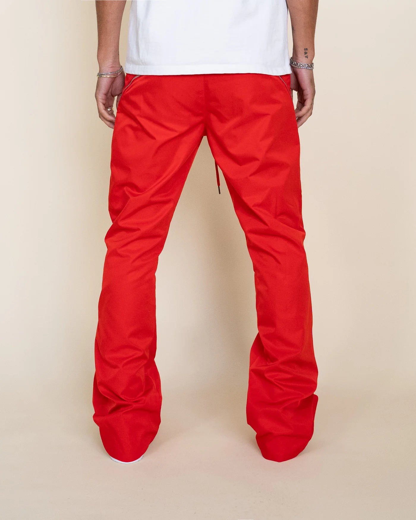Nylon Zip Flared Pant
