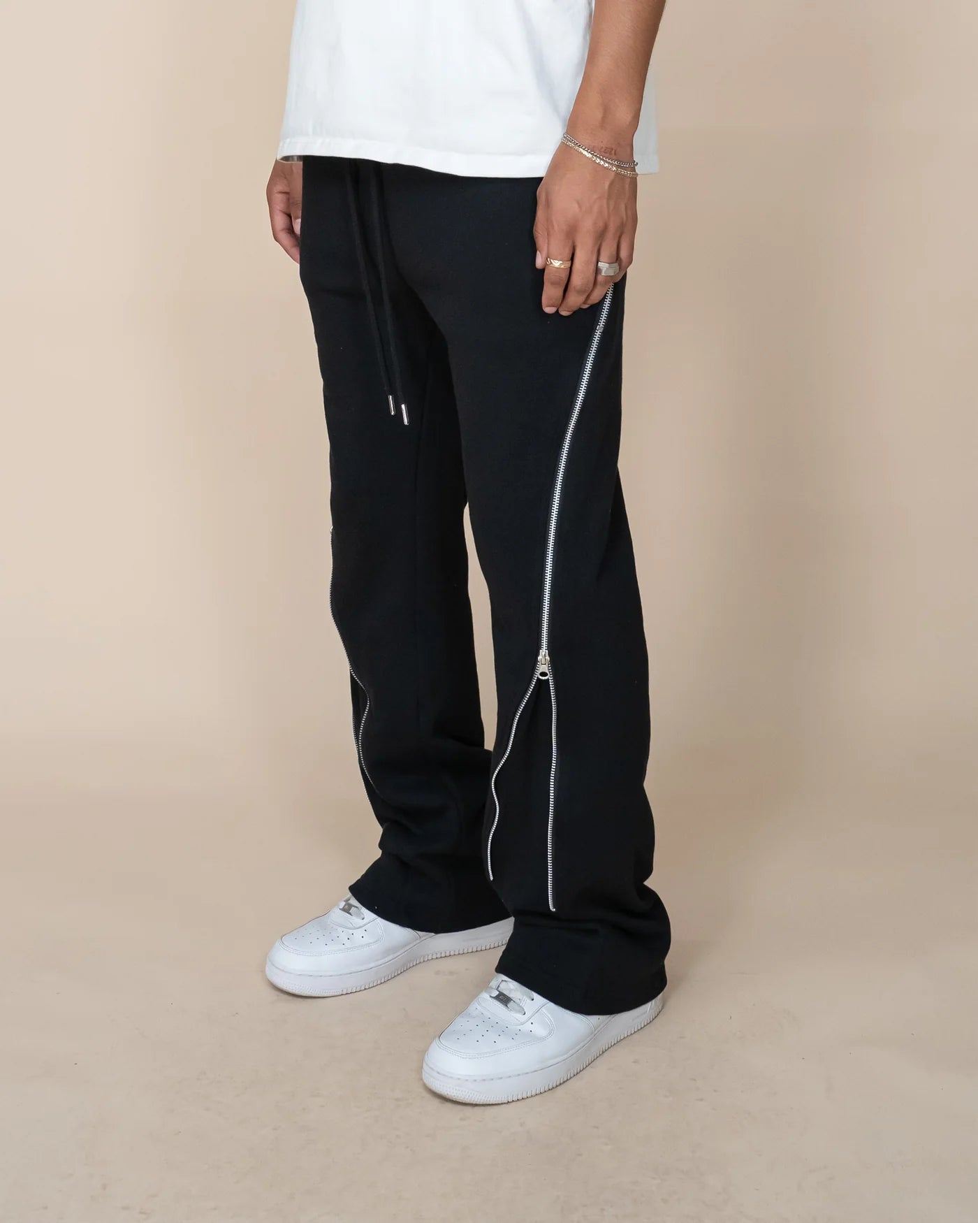 Nylon Zip Flared Pant