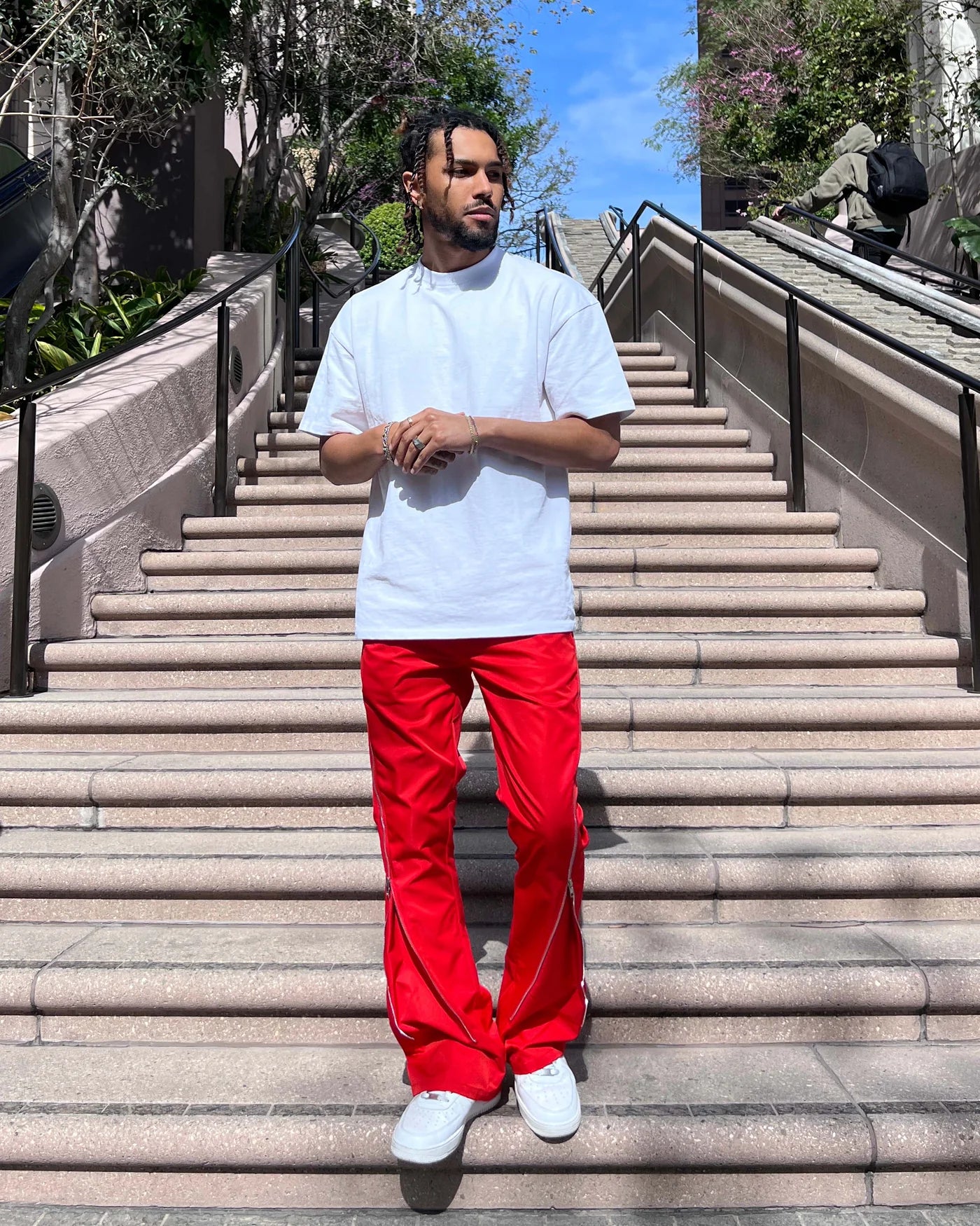 Nylon Zip Flared Pant